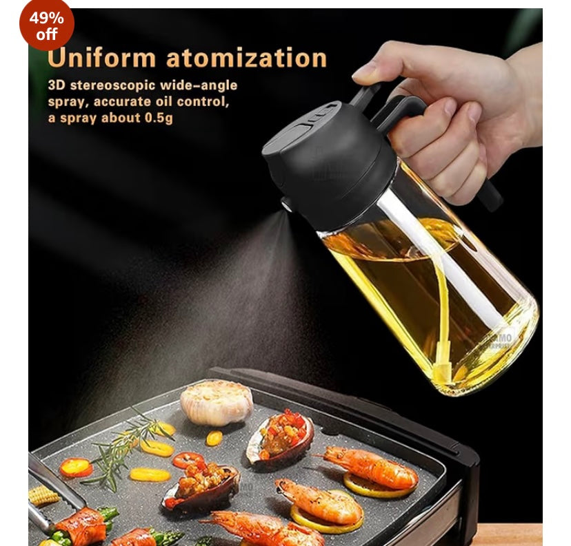 2-in-1 Oil Dispenser - Glass, Spray and Pour Design FREE DELIVERY ALL KERALA