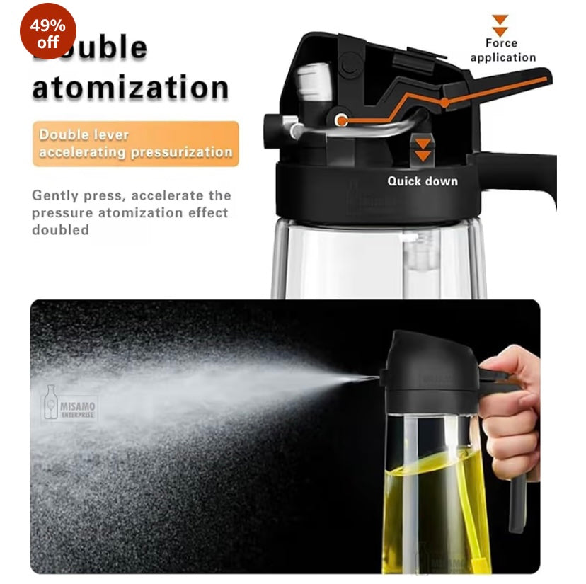 2-in-1 Oil Dispenser - Glass, Spray and Pour Design FREE DELIVERY ALL KERALA