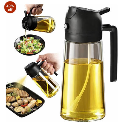 2-in-1 Oil Dispenser - Glass, Spray and Pour Design FREE DELIVERY ALL KERALA