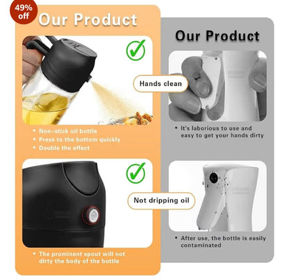 2-in-1 Oil Dispenser - Glass, Spray and Pour Design FREE DELIVERY ALL KERALA