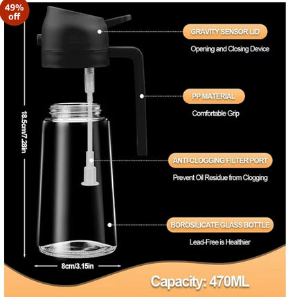2-in-1 Oil Dispenser - Glass, Spray and Pour Design FREE DELIVERY ALL KERALA