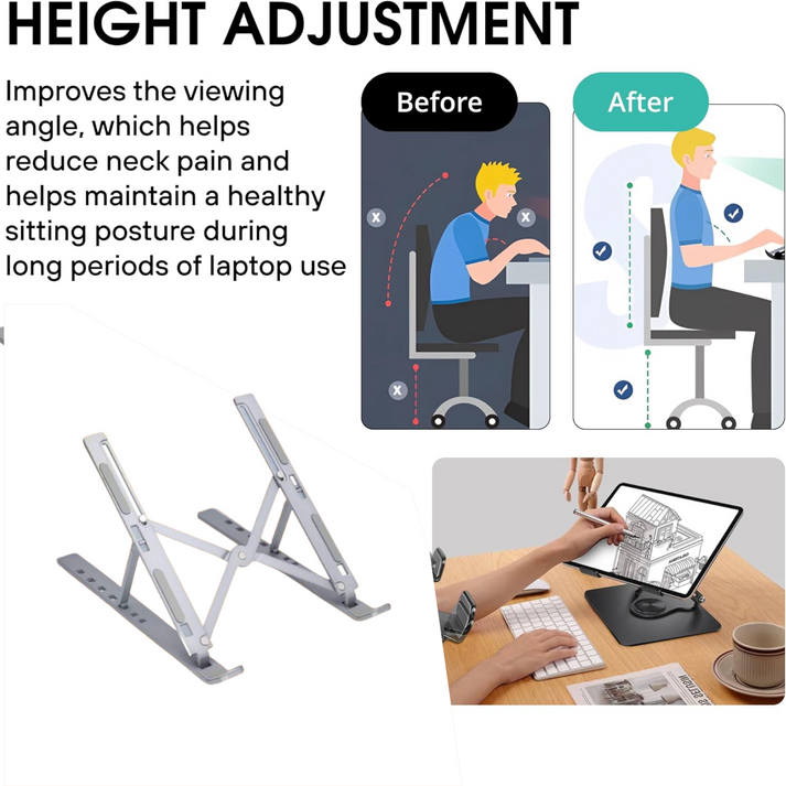 Aluminium foldable laptop stand