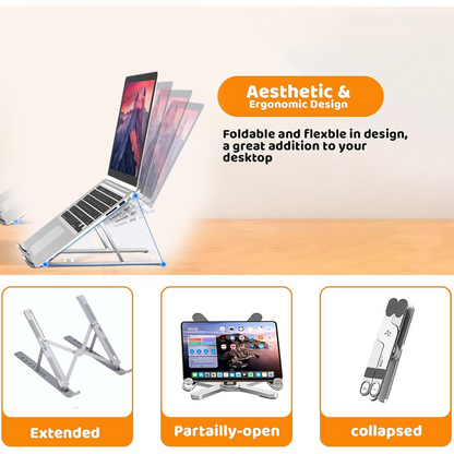 Aluminium foldable laptop stand