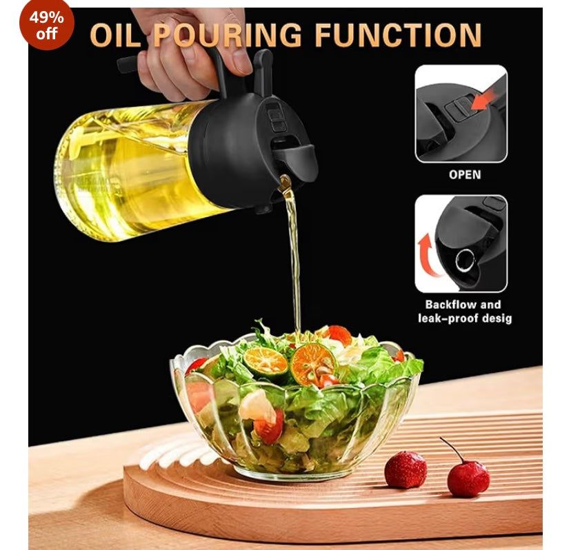 2-in-1 Oil Dispenser - Glass, Spray and Pour Design FREE DELIVERY ALL KERALA